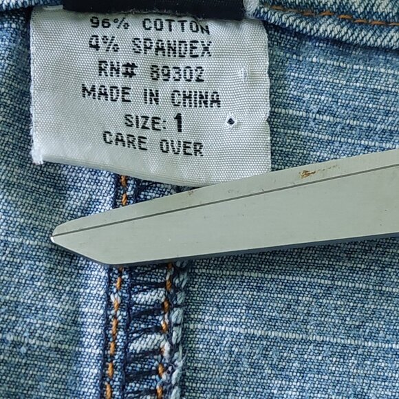 QPD Light Blue Denim Pencil Skirt Junior's Size 1 - Picture 12 of 13
